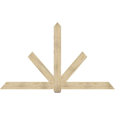 Ekena Millwork Kennewick Rough Sawn Timber Gable Bracket, Douglas Fir, 96"W x 56"H x 2"D x 6"F, 14/12 Pitch GBW096X56X0206KEN00RDF